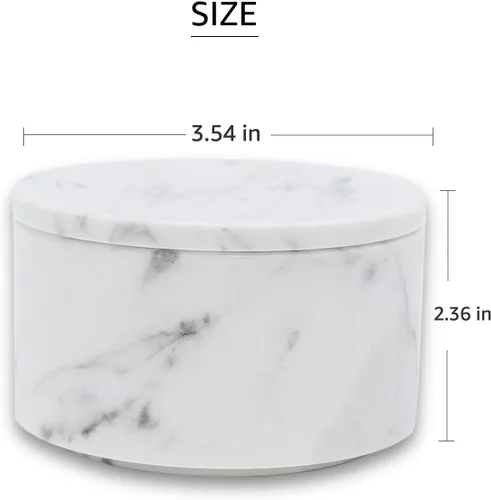 Vista 2 de Joyero de mármol organizador de resina de un nivel con tapa extraíble para anillos, collares, pulseras, aretes, anillos y accesorios (una sola capa)