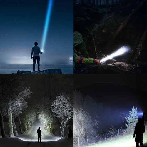 Vista 6 de LFX1050 - Linternas tácticas LED de alto lúmenes, zoomables, 5 modos, linternas LED brillantes para emergencias, campamento, luces LED al aire