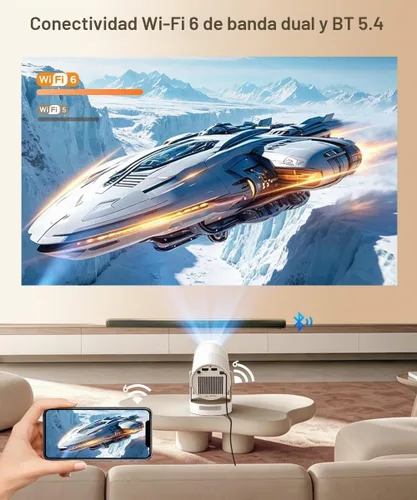 Vista 3 de Magcubic Mini proyector con WiFi 6 y Bluetooth 5.4【Enfoque eléctrico】 A-blanco