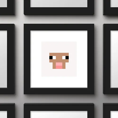 Vista 3 de Trends International Gallery Pops Minecraft: Pixeles icónicos - Mobs - Arte de pared de ovejas, versión enmarcada en negro, 12 x 12 pulgadas Versión