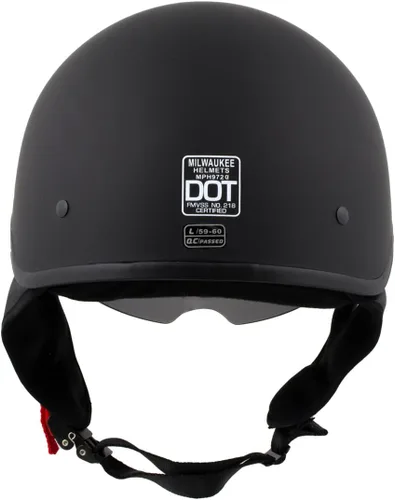 Vista 2 de Milwaukee Helmets MPH9718DOT - Casco de motocicleta de media cara negro mate 'Momentum' aprobado por puntos para hombres y mujeres, con visera