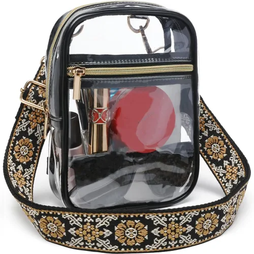 Vista 28 de Bolso cruzado aprobado por estadios para mujer, bolsa transparente para estadios para eventos deportivos, conciertos