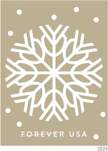 Vista 5 de Winter Whimsy 2024 (1 folleto, 20 sellos) Sellos postales de correo de primera clase para siempre