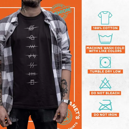 Vista 6 de Ripple Junction Camiseta Naruto Shippuden con símbolos anti-aldea para hombre