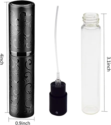 Vista 2 de Botella de perfume de viaje de 0.3 fl oz, atomizador de perfume recargable, botella de perfume recargable, miniperfume de viaje, recargable, 3 unids