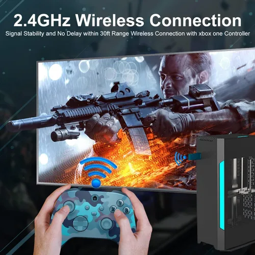 Vista 2 de ADHJIE Xbox one Controller, 2.4GHz Xbox One Wireless Controller With 3.5mm Headset Jack Wireless Xbox Controller for Xbox oneXbox One SX Xbox Series