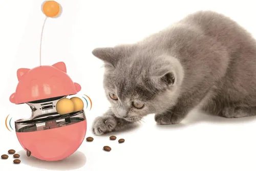 Vista 7 de SUJAYU Vaso divertido de juguete para gatos, bola interactiva, dispensador de golosinas automático sin movimiento electrónico, más ejercicio