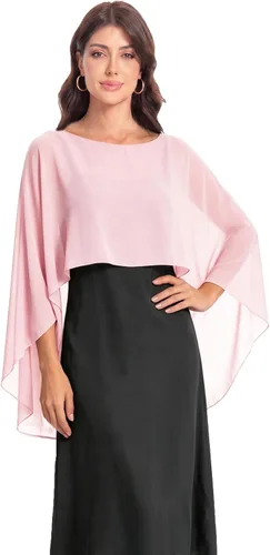 Vista 11 de Baoqiya Women's Shawls and Wraps for Evening Dresses Chiffon Cape verde ( Bean Green )