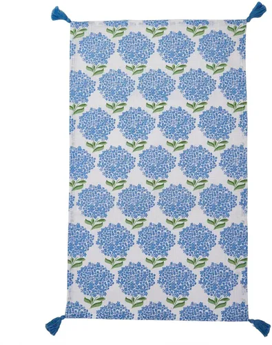 Vista 5 de Two's Company Juego de 2 paños de cocina de hortensias con borlas decorativas - algodón.