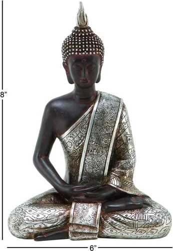 Vista 6 de 8 Pulgadas Estatua Paz Armonía Thai Buda meditando.