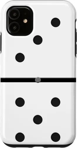 Vista 5 de iPhone 14 Domino Dominoes Cuban Game Player Piece Blanco Negro Case