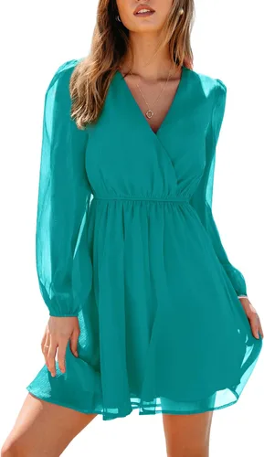 Vista 21 de CUPSHE Vestido floral de otoño para mujer, estilo bohemio, para vacaciones Borgoña Ditsy