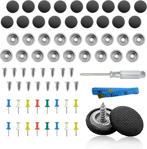 Vista 10 de 60 piezas de kit de reparación para el techo del coche, remaches de fijación para el techo del coche para la reparación de la tela del techo