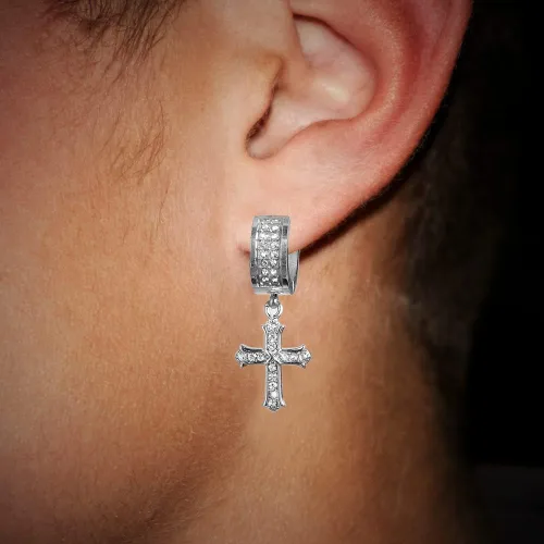 Vista 6 de HH BLING EMPIRE Juego de collar y pulsera de eslabones cubanos de oro y plata para hombre, joyería de hip hop para hombres y niños