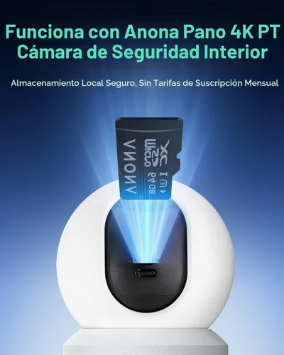 Vista 2 de Anona Tarjeta Micro SD Tarjeta de memoria de 64 GB, hasta 100MB/s, Cámara interior Pano 4K adecuada (64 GB)