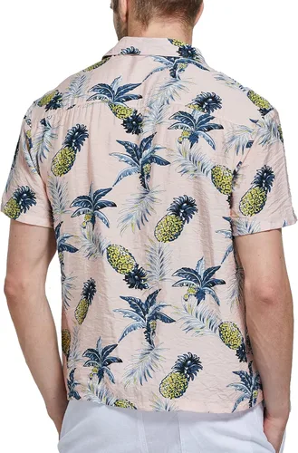 Vista 5 de Janmid Camisas hawaianas florales de manga corta con botones para hombre