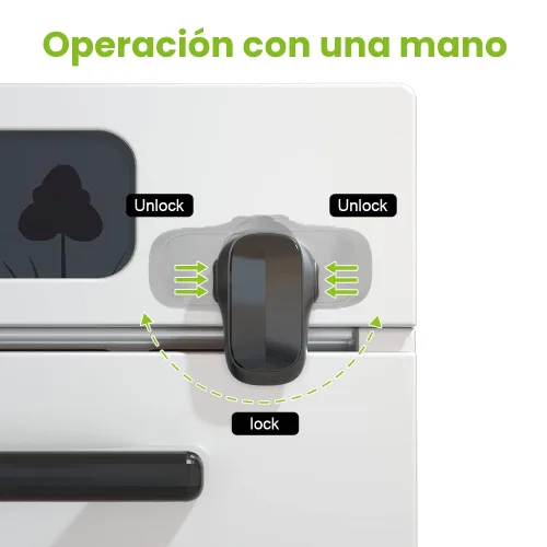 Vista 4 de Mom's Choice Gold Awards Ganador - SAFELON 1 cerradura de puerta de horno de seguridad para bebés, cerradura de horno de doble botón para seguridad