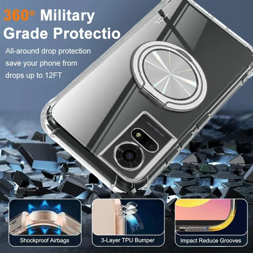 Vista 7 de Funda de teléfono para TCL K24/K23/TCL 50LE 50 LE 5G 2024 con protector de pantalla giratorio de 360° con soporte de anillo [no amarillento] Funda
