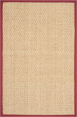 Vista 114 de SAFAVIEH Natural Fiber Collection NF114A - Alfombra de pasillo de hierba marina con patrón de tejido de cesta y borde, de 2 pies 6 pulgadas x 16
