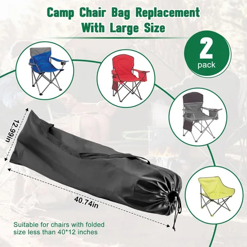 Vista 2 de Bolsas de repuesto para sillas de campamento Coleman, bolsas de transporte plegables de repuesto para sillas de campamento, bolsa protectora