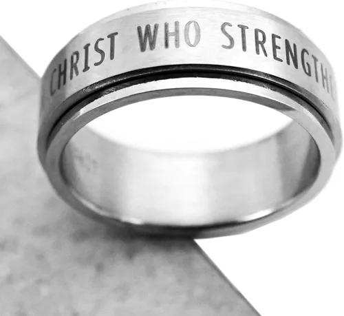 Vista 7 de Philippians 413 I Can Do All Things Through Christ Spinner Ring