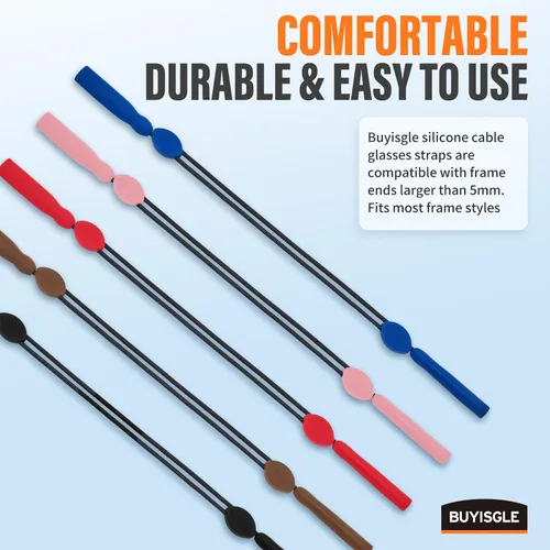 Vista 2 de Buyisgle Correa para Gafas de Niños - Correas Cordones para Gafas de Sol Sin Cola para Niños Pequeños y Niñas - Sujetadores de Anteojos Alrededor