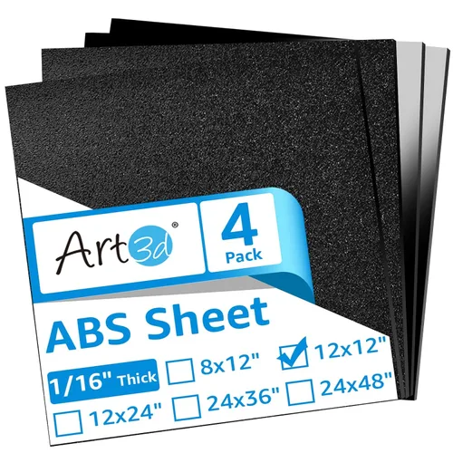 Vista 8 de Art3d - Láminas de plástico ABS de 1/16 pulgadas de grosor 8"x12", paquete de 2 - Lámina rígida ABS termoformada de dos lados