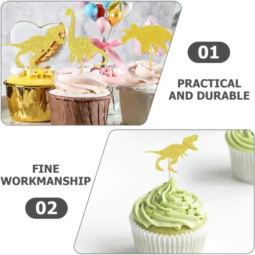 Vista 9 de Dinosaur Designed Cake 16pcs Decorative Topper