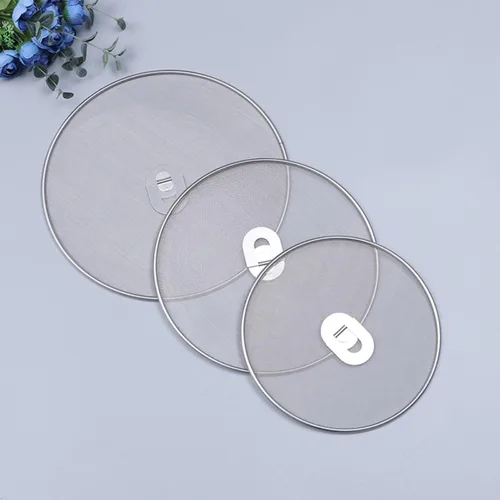 Vista 7 de Juego de 3 protectores contra salpicaduras de aceite de acero inoxidable (8.3 in, 9.8 in, 11.4 in) protectores contra salpicaduras de grasa
