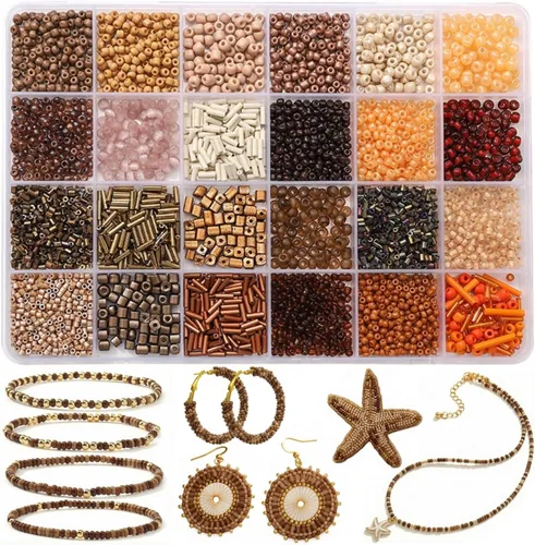 Vista 11 de Conjunto de joyería de pulsera a granel de perlas de tubo de corneta de Arco iris