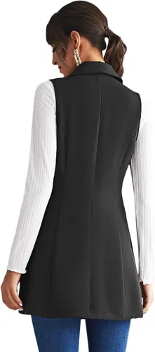 Vista 2 de Verdusa - Chaleco elegante con cuello chal y doble botonadura para mujer
