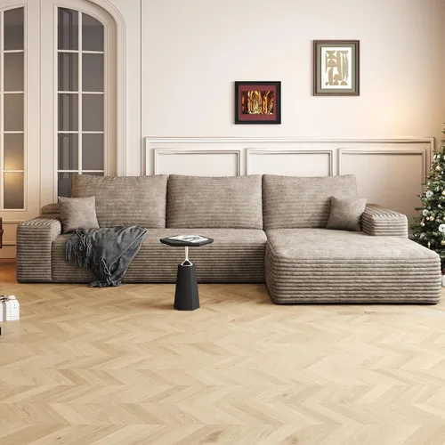 Vista 11 de AUGOP Sofá modular moderno de 96 pulgadas para sala de estar, sofá modular con sofás en forma de L, sofá tapizado sin hueso, sofá seccional con Negro