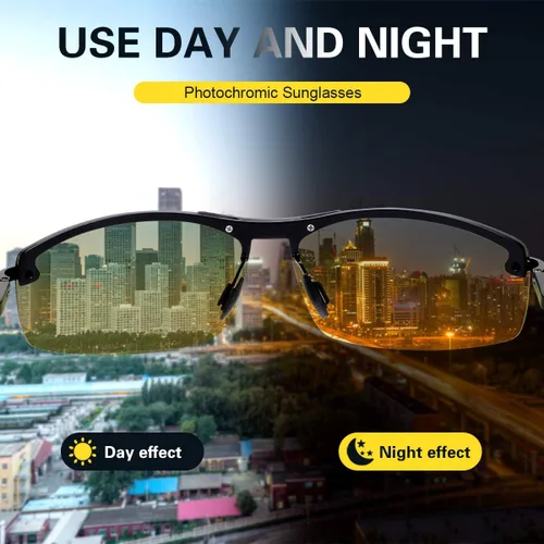 Vista 5 de YIMI Gafas de sol fotocrómicas polarizadas para hombre, para deportes al aire libre, conducción y ciclismo, antideslumbrante, UV400, gafas ligeras