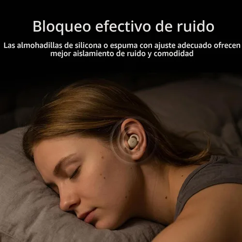 Vista 4 de Auriculares para dormir con micrófono, cómodos auriculares para dormir, diseño pequeño para personas que duermen de lado, capullos invisibles