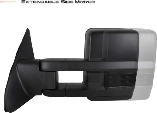Vista 7 de AKKON - Espejos laterales de remolque para Toyota Tundra 2007-2021, color negro, par izquierdo+derecho con luz de giro y señal de punto ciego