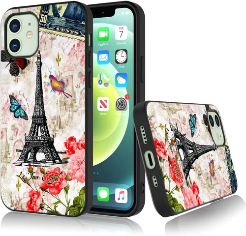 Vista 15 de Bcov Funda para iPhone 13, funda protectora de silicona suave a prueba de golpes con diseño de girasol de mariposa colorida para iPhone 13 Girasol