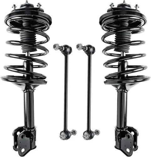 Vista 45 de Detroit Axle - Kit de 4 piezas de puntales delanteros para Toyota Highlander 2001 2002 2003, enlaces de barra antivuelco estabilizadores y puntales