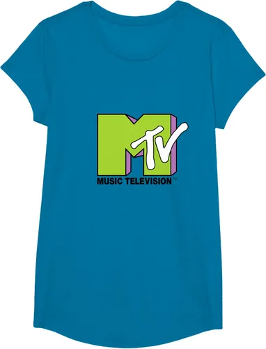 Vista 78 de Camiseta de tratamiento de relleno con logotipo MTV verde lima y morado, Negro, S Azul Marino