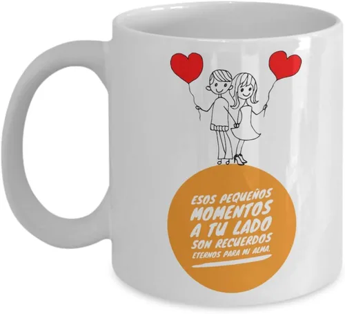 Vista 4 de Regalo para novio Taza de Cafe para novio Regalo perfecto para San Valentín, aniversario y para enamorado Vaso con afirmaciones positivas