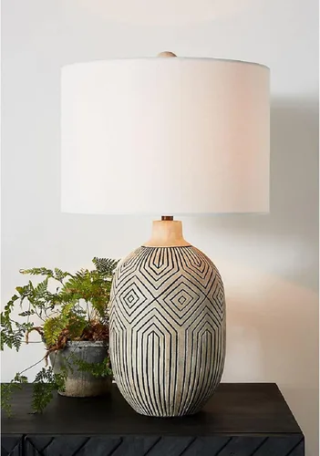 Vista 3 de Lamp For Desk Retro Table Lamps Wooden Bedside Table Lamps with Fabric Lampshade Concise Nightstand Lamps for Home Office Cafe Restaurant