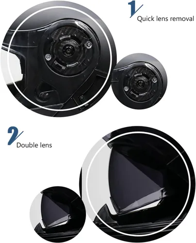 Vista 5 de Casco modular de motocicleta de cara completa, casco abierto con doble visera extraíble forro para adultos, hombres y mujeres, motocross Cruiser