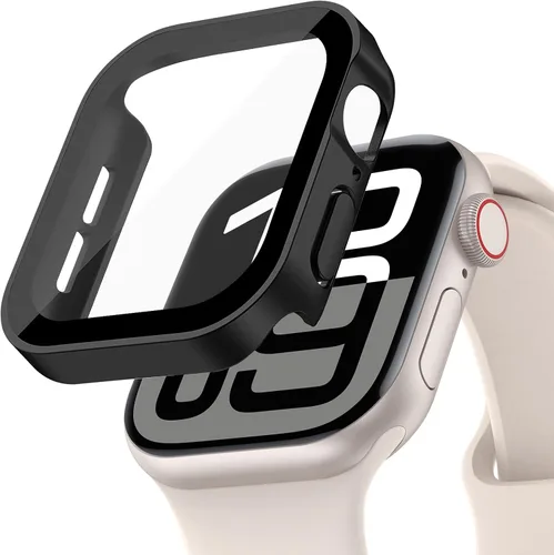 Vista 26 de Protección de Pantalla EIHAIHIS para Apple Watch Funda Serie 11 10 9 SE 8 7 6 5 4 40mm 44mm 41mm 45mm 42mm 46mm Vidrio Templado Impermeable PC