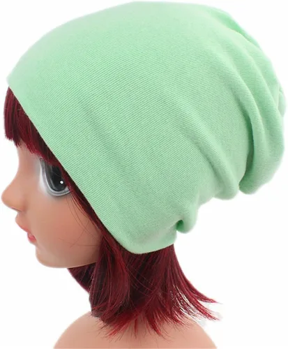 Vista 4 de Qhome - Gorro de punto liso para niños y niñas, suave, holgado, cálido, unisex, para niños