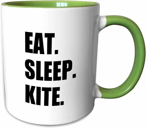 Vista 11 de 3dRose Eat Sleep Kite - Kitesurf kitesurf kitesurf surf 11oz Bicolor Negro Taza