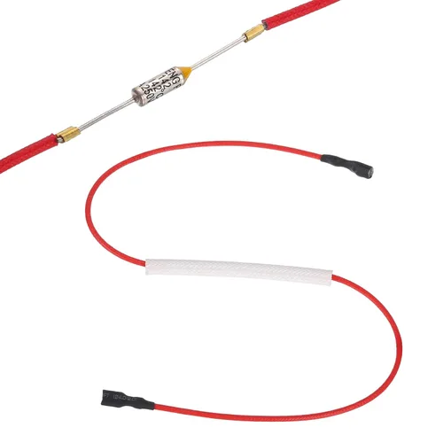 Vista 8 de MECCANIXITY Fusible de temperatura universal para olla arrocera, 168.8 °F 10 A 250 V Fusible térmico de metal con ambos terminales de fibra