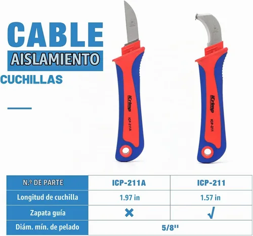 Vista 7 de iCrimp - Cuchillo de utilidad para pelar cables y lengüetas de cable de batería, herramientas para prensar con cortador de alambre