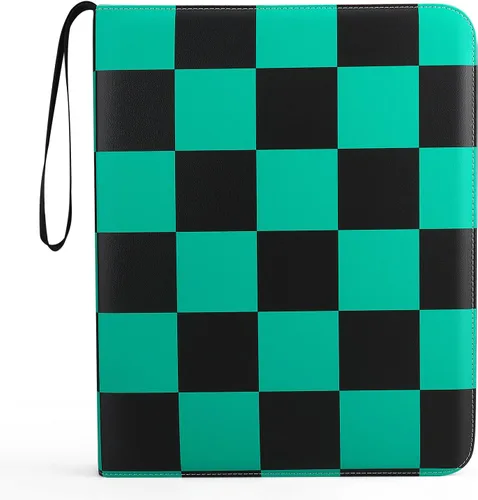Vista 6 de VEELAM Carpetas de 4 bolsillos para 400 tarjetas, color verde y negro