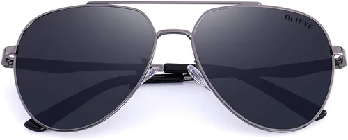 Vista 5 de Gafas de sol polarizadas para hombre de OLIEYE con marco de metal y lentes HD