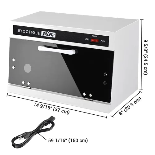 Vista 9 de BYOOTIQUE 13L Herramienta de uñas Máquina de Limpieza Gabinete 275nm Luz Azul para Manicura Clippers Piel Facial Salón de Belleza Barbería Spa