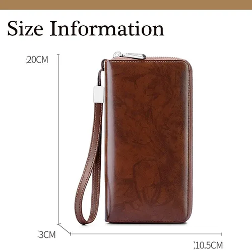 Vista 7 de DKKD Cartera unisex antifraude de tarjetas de crédito con múltiples compartimentos, cartera para mujer, con bloqueo Rfid, de piel auténtica, 24
